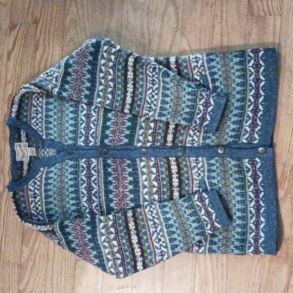 Woolrich Vintage Wool Button-down Sweater with Pockets, Women's Small